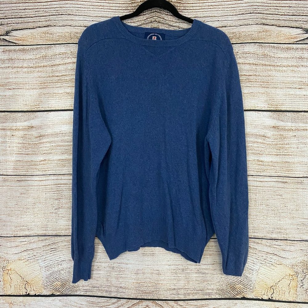 2/$15 Leonardo De Firenzi Blue Cashmere Wool Crew Neck Sweater